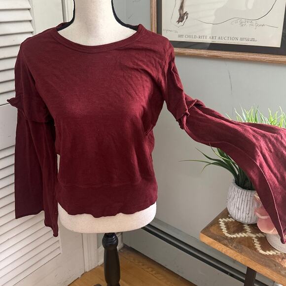 WILT Womens Top Small Burgundy Red Easy Layered Pullover Whimsigoth Fall - Picture 1 of 12